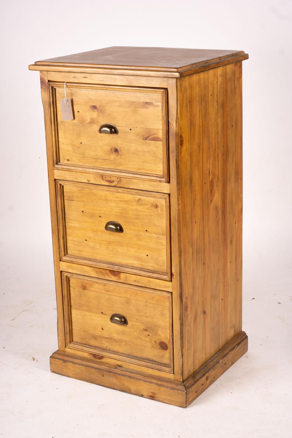 A reproduction pine kneehole desk, width 174cm, depth 79cm, height 86cm together with a matching - Image 8 of 9