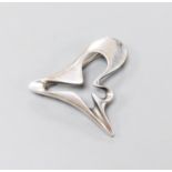 A Georg Jensen sterling amoeba brooch, no. 324, 40mm.