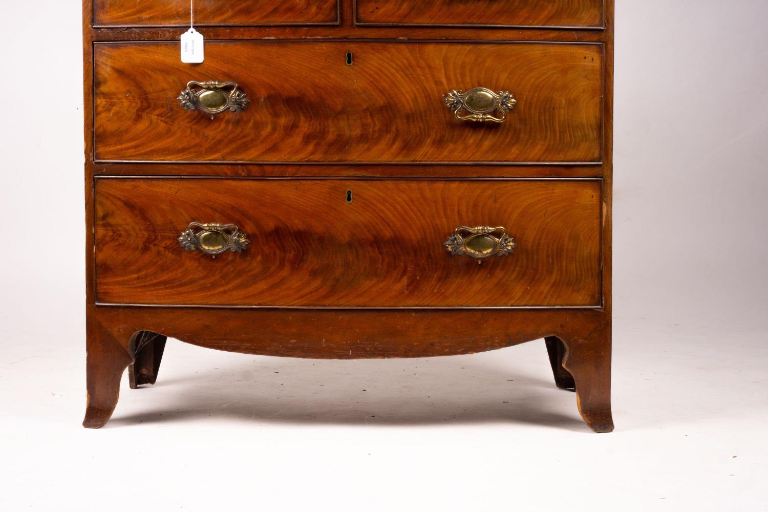 A Regency mahogany bow fronted chest, width 90cm, depth 50cm, height 90cm - Image 6 of 8