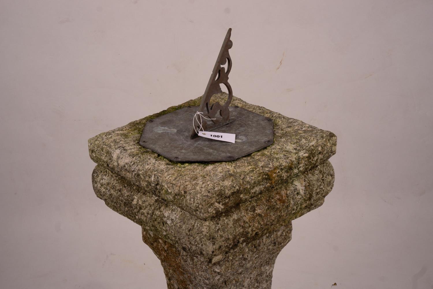 An octagonal sundial on reconstituted stone plinth, height 92cm - Image 2 of 7