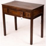 An 18th century and later oak side table, width 82cm, depth 47cm, height 78cm