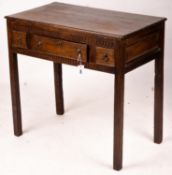 An 18th century and later oak side table, width 82cm, depth 47cm, height 78cm