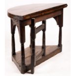 A 17th century oak credence table, width 108cm, depth 52cm, height 77cm