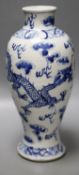 A 19th century Chinese blue and white dragon vase,A section of the foot broken and re-glued with