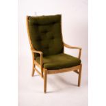 A mid century design Parker Knoll beech open armchair