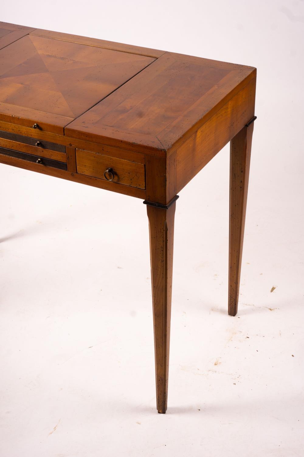 A George III style cherry wood games table with backgammon and chess interior, width 90cm, depth - Image 4 of 10