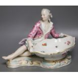 A 19th century Meissen figural sweetmeat dish, incised number 286330cm