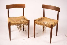 A set of six Danish teak dining chairs, probably Olsen for Morgan Kohl (all seats a.f.)