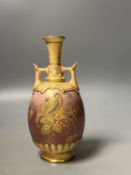 A Royal Worcester pink blush ground vase, c.1900,18cm