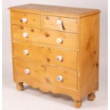 A Victorian pine chest of drawers, width 106cm, depth 41cm, height 106cm