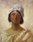 Frederick Davenport Bates (1867-1930), oil on canvas, Orientalist Beauty, signed and dated 1900,