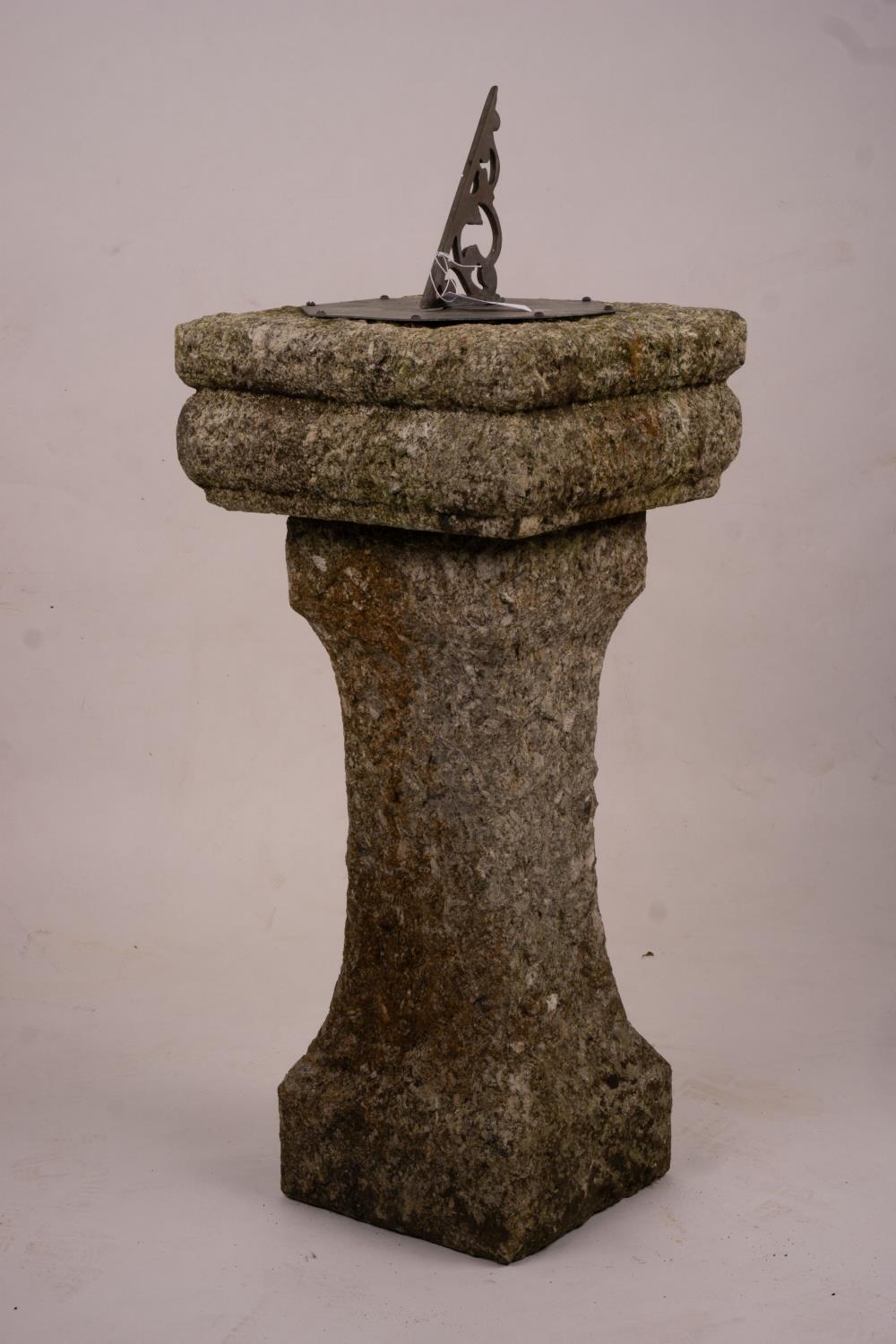 An octagonal sundial on reconstituted stone plinth, height 92cm - Image 6 of 7