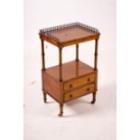 A two tier bedside table, width 42cm, depth 33cm, height 73cm