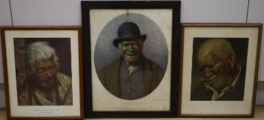 Charles Frederick Goldie (1870-1947), three chromolithographs of Maori's: 'A good joke', 46 x