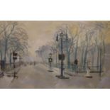 A.Wright, watercolour and gouache, Eaton Square, Belgravia, signed, 21 x 34cm.