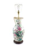 A large Chinese famille rose ‘phoenix’ vase, 19th century,painted with phoenixes amid peonies,43.5cm