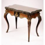 A 19th century Boulle folding card table, width 94cm, depth 46cm, height 74cm