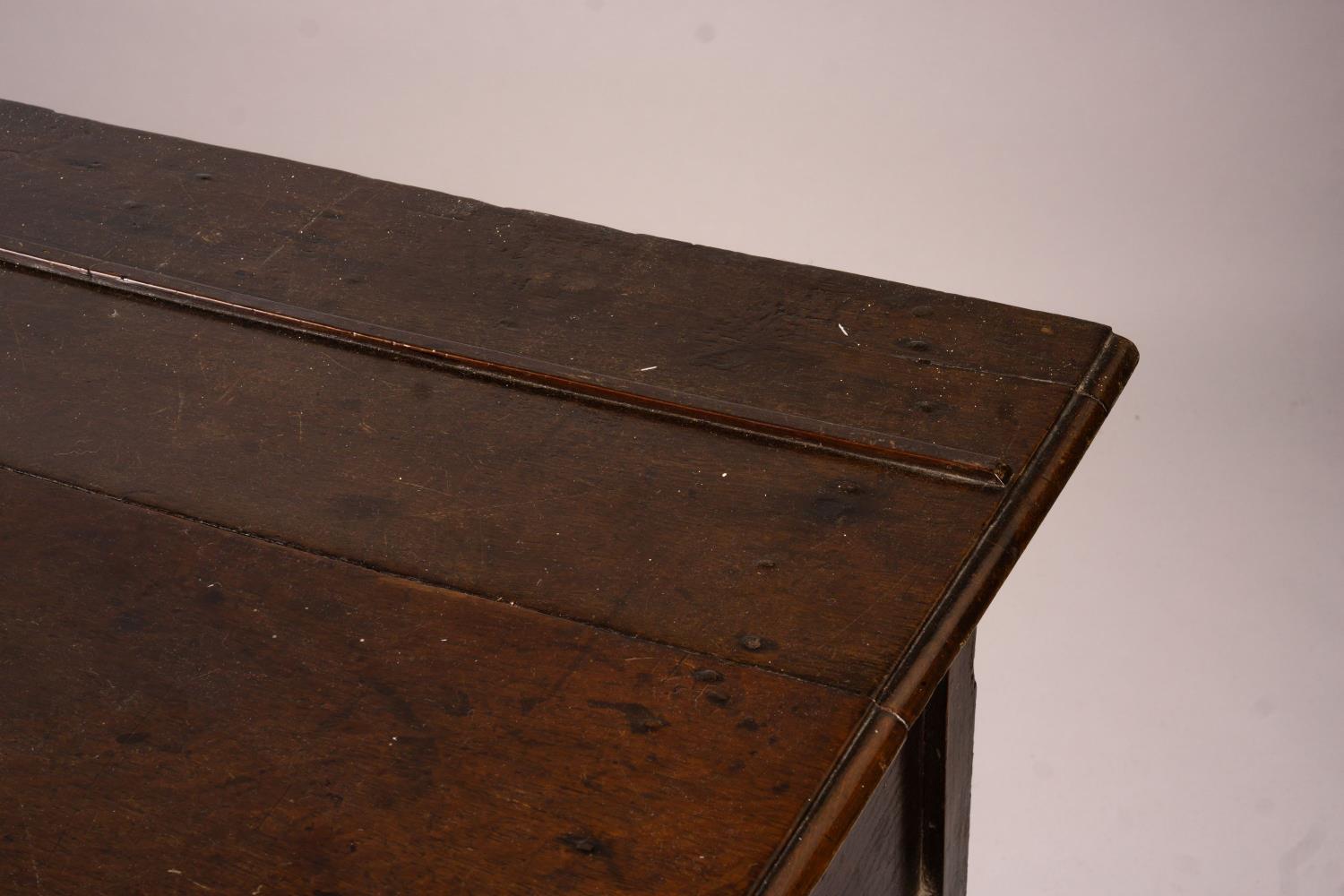 An 18th century oak low dresser on pole turned legs and pad feet, length 198cm, depth 53cm, height - Image 7 of 16