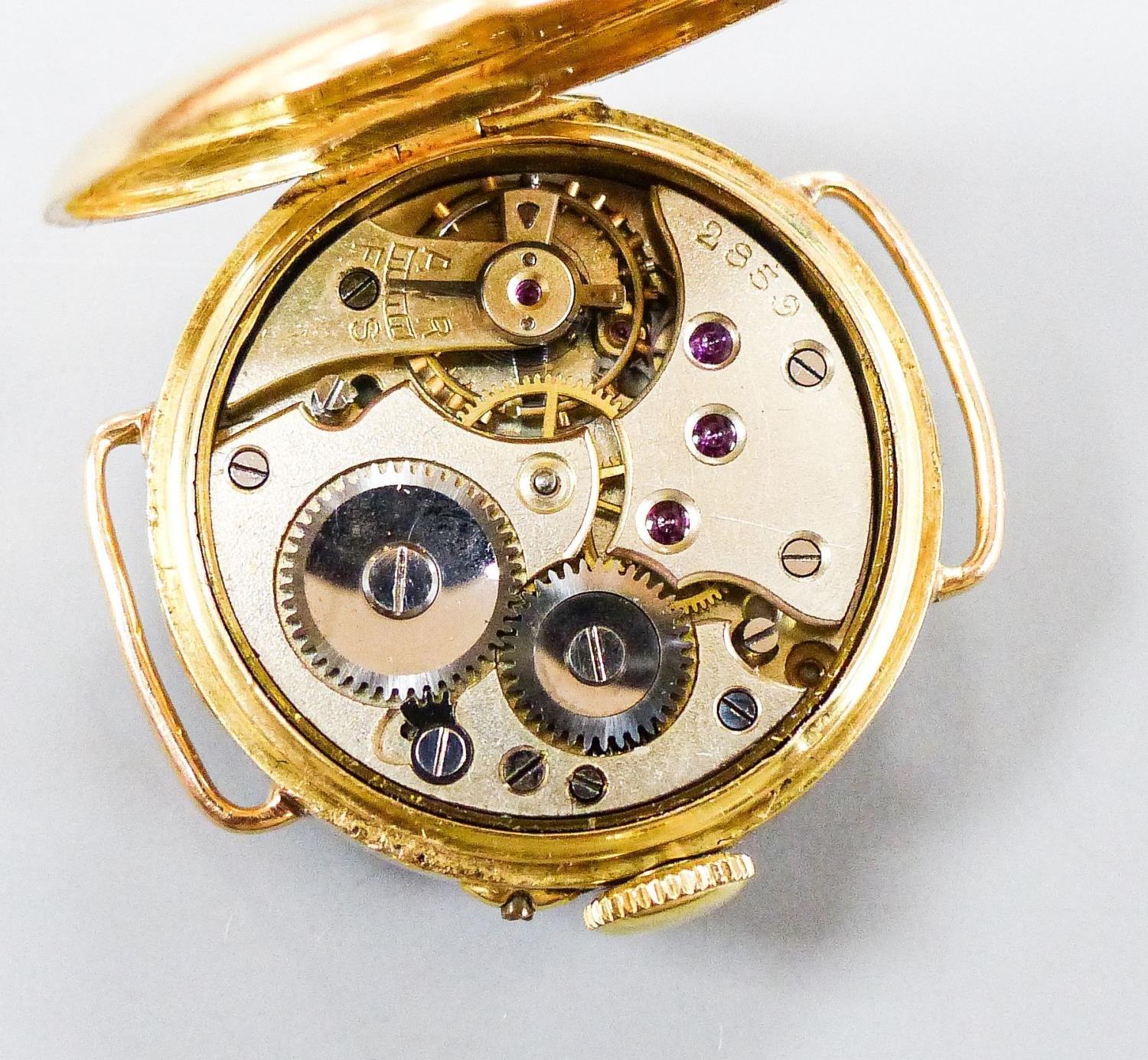 A lady's continental 18k and rose cut diamond set manual wind wrist watch, case diameter 26mm, gross - Image 3 of 3