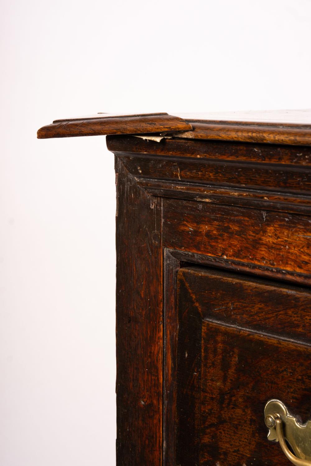 An 18th century oak low dresser on pole turned legs and pad feet, length 198cm, depth 53cm, height - Image 10 of 16