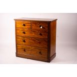 A Victorian mahogany chest, width 112cm, depth 51cm, height 112cm