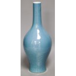A Chinese robin’s egg glazed bottle vase, scuffing to glaze,30cm