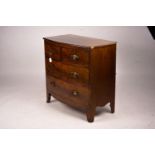 A Regency mahogany bow fronted chest, width 90cm, depth 50cm, height 90cm