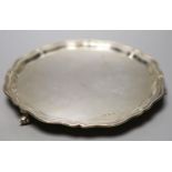 A 1960's silver salver, Viner's Ltd, 25,8cm, 17oz.