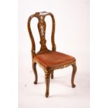 An 18th century ivory inlaid side chair