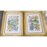 A pair of Boehm painted porcelain plaques, birds amongst foliage