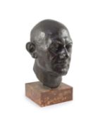 Turi Weinmann, (German, 1883-1950). A lifesize bronze head study, possibly a self-portrait of the