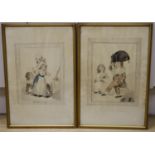 19th century English School, a pair of watercolour of children dressing up, ‘I will be a Lady’ & ‘