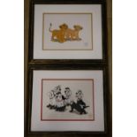 Two Walt Disney sericels, limited editions, The Lion King & 101 Dalmations, 25 x 33cm.