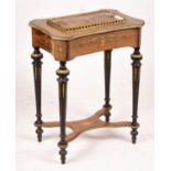 A 19th century French marquetry inlaid kingwood jardiniere table, width 60cm, depth 40cm, height