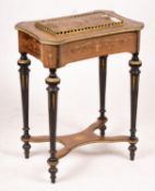 A 19th century French marquetry inlaid kingwood jardiniere table, width 60cm, depth 40cm, height