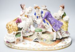 A large German porcelain ‘Blindman’s bluff’ group46cm