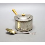 A late 19th/early 20th century Tiffany & Co sterling brandy warmer? and cover, length 16.7cm, and