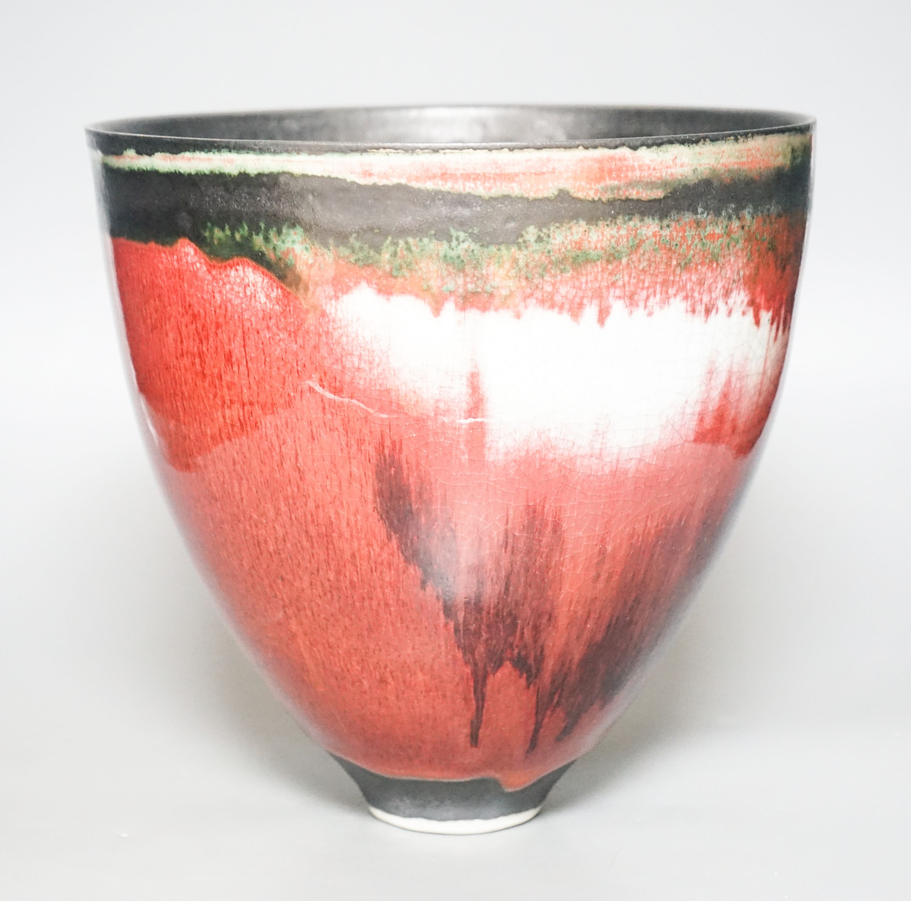 Eddie Curtis (b.1953), a large copper red and black glazed vase25cm - Image 2 of 2