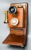 A mahogany cased Worfield telephone, patent 17893648cm