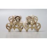 A pair of George IV pierced silver gilt knife rests by Thomas Edwards, London, 1824, 72mm, 74