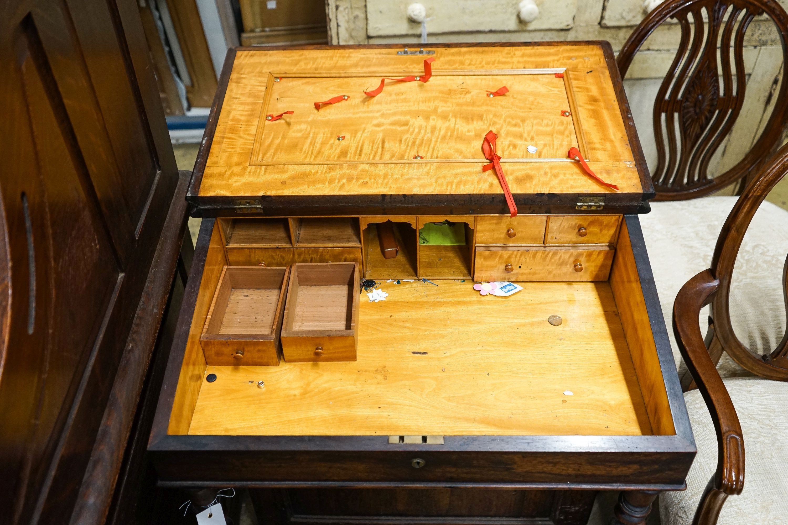 An early Victorian rosewood davenport, width 66cm, depth 56cm, height 72cm - Image 2 of 2