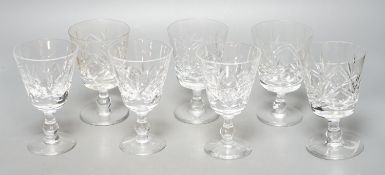 Various cut crystal drinking glasses by Thomas Webb, Stuart and Waterford