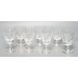 Various cut crystal drinking glasses by Thomas Webb, Stuart and Waterford