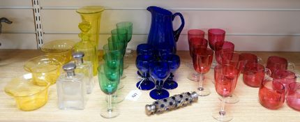A group of mixed coloured glass