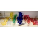 A group of mixed coloured glass