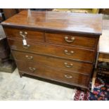 A late George III mahogany chest of drawers, width 113cm, depth 54cm, height 97cm