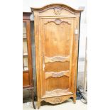 An 18th century style French narrow walnut armoire, width 85cm, depth 48cm, height 188cm