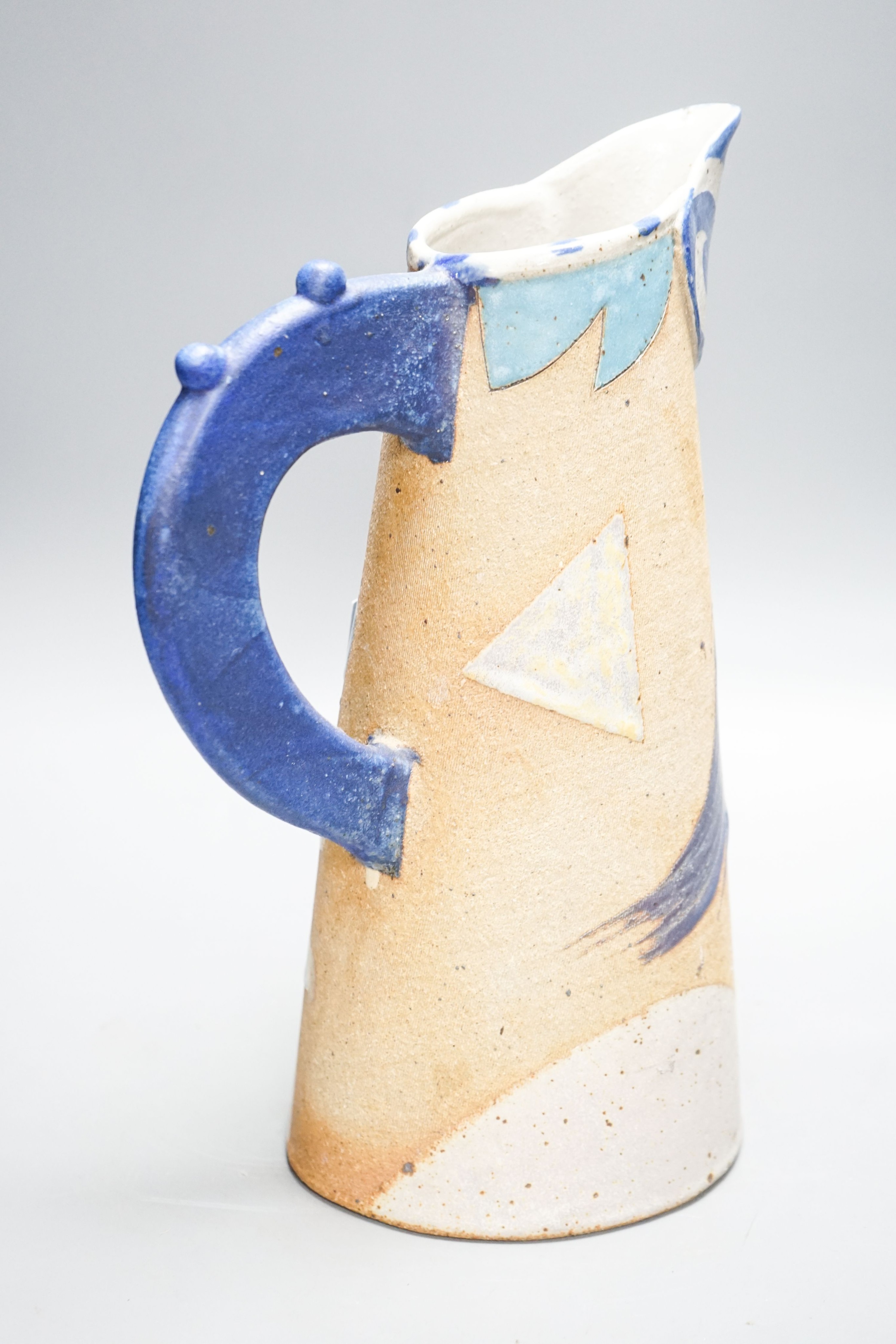 Jill Fanshawe Kato (b.1943), a tall slip decorated stoneware jug35cm - Image 2 of 2