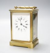 A French brass carriage clock14cm