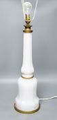A 19th century French opaline glass lamp converted to electric54cm